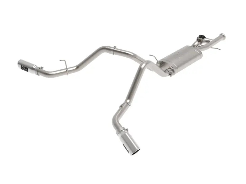 Afe Gemini Xv Cat-Back Exhaust System Gm Trucks 09-18 V6-4.3/V8-4.8/5.3L- Cut-Out Polished 1
