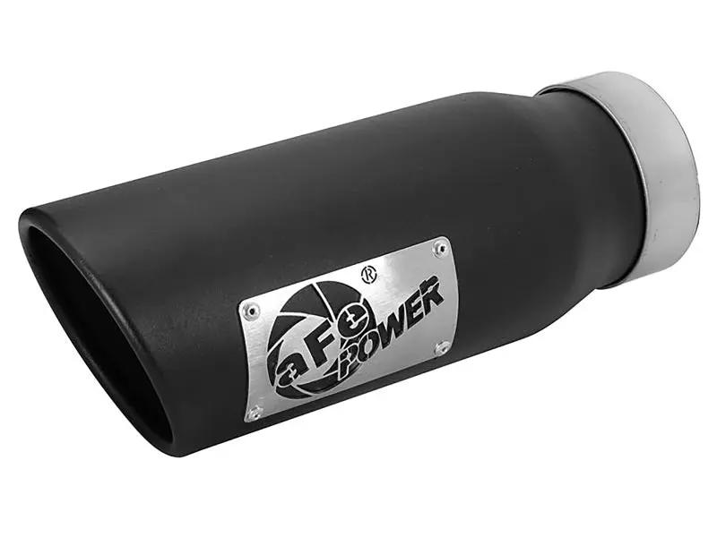 Afe Mach Force-Xp Universal Exhaust Tip 3-1/2Inin X 4-1/2In Outlet X 12In Black Left Side Exit 1