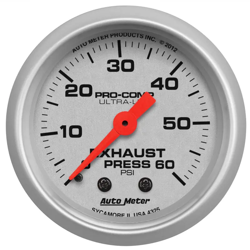 Autometer Ultra-Lite 2-1/16In. 100Psi Exhaust Pressure Digital Stepper Motor Gauge 1