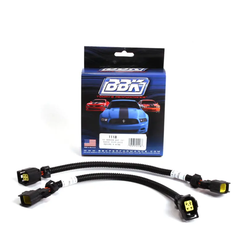 Bbk 05-20 Dodge 4 Pin Square Style O2 Sensor Wire Harness Extensions 12 (Pair) 1