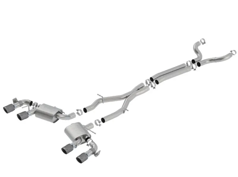 Borla 17-18 Chevrolet Camaro Zl1 6.2L V8 Atak Catback Exhaust W/ Dual Mode Valves Cf Black Anod 1