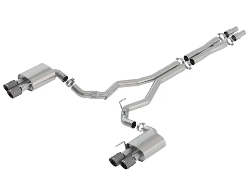 Borla 18-19 Ford Mustang Gt 5.0L Coupe W/O Valves Atak 3In Cat-Back Exhaust-Blk Carbon Fiber Tips 1