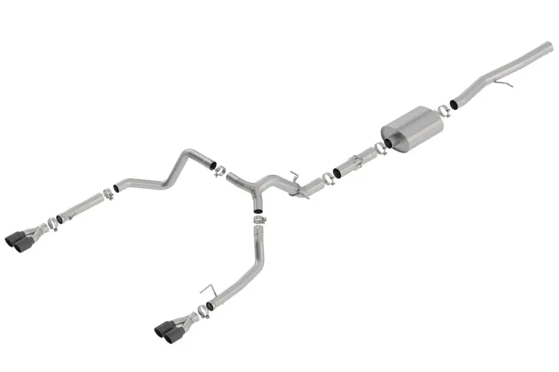 Borla 19 Chevrolet Silverado/Gmc Sierra 1500 6.2L Ss Atak Catback Exhaust - Black Chrome Tips 1