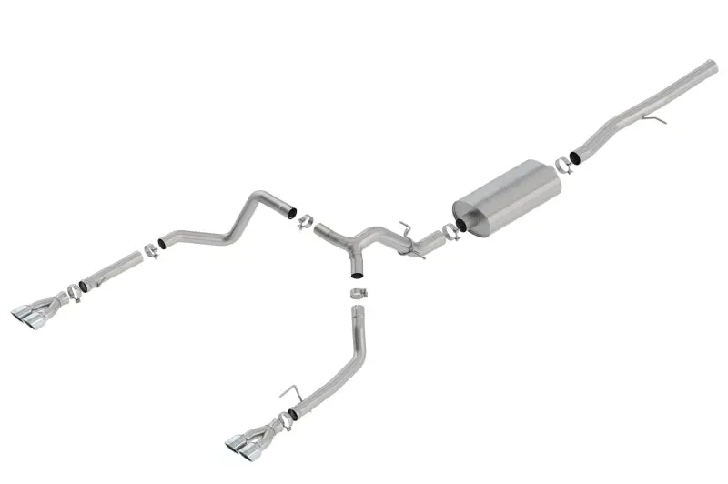 Borla 19 Chevrolet Silverado/Gmc Sierra 1500 6.2L Ss Touring Catback Exhaust - Square Chrome Tips 1