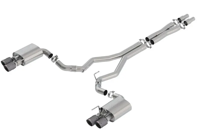 Borla 2018 Ford Mustang Gt 5.0L At/Mt 3In Atak Catback Exhaust W/ Valves (Carbon Fiber Black Tip) 1