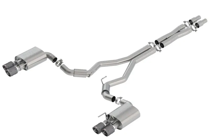 Borla 2018 Ford Mustang Gt 5.0L At/Mt 3In S-Type Catback Exhaust Carbon Fiber Tips W/ Valves 1