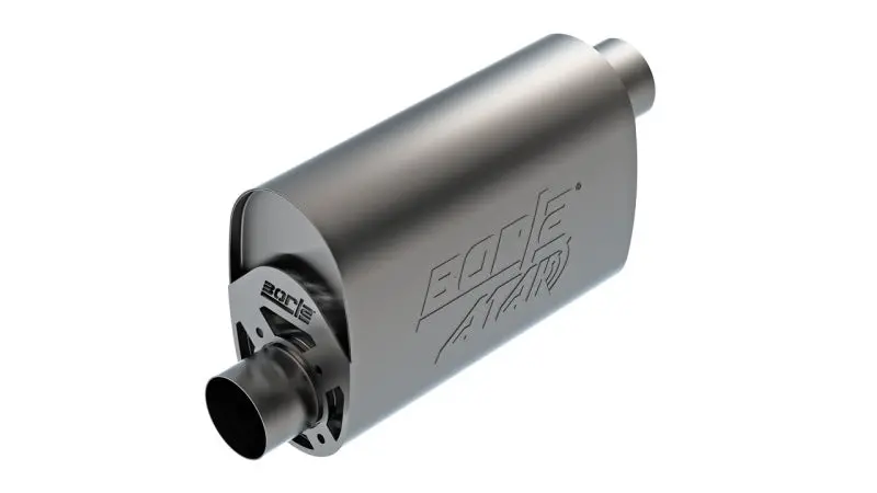 Borla Cratemuffler Ls3 3In Offset In/Offset Out 14In X 4.35In X 9.10In Oval Muffler Atak 1