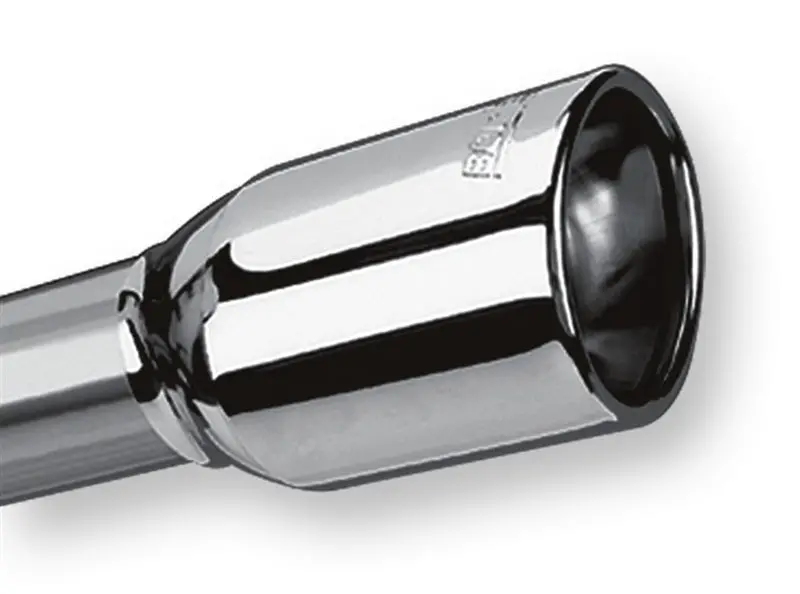 Borla Universal Polished Tip Single Oval Rolled Angle-Cut W/Clamp (Inlet 2 1/4In. Outlet 3 5/8 X 2 1 1