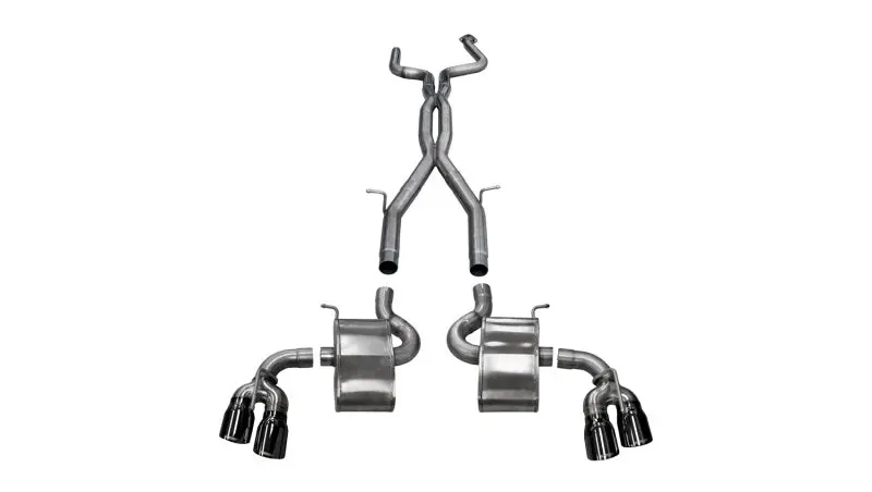 Corsa 16-18 Chevy Camaro Ss 6.2L Xtreme+ 2.75In Cat-Back Dual Rear Exit W/ Twin 4In Black Pvd Tips 1