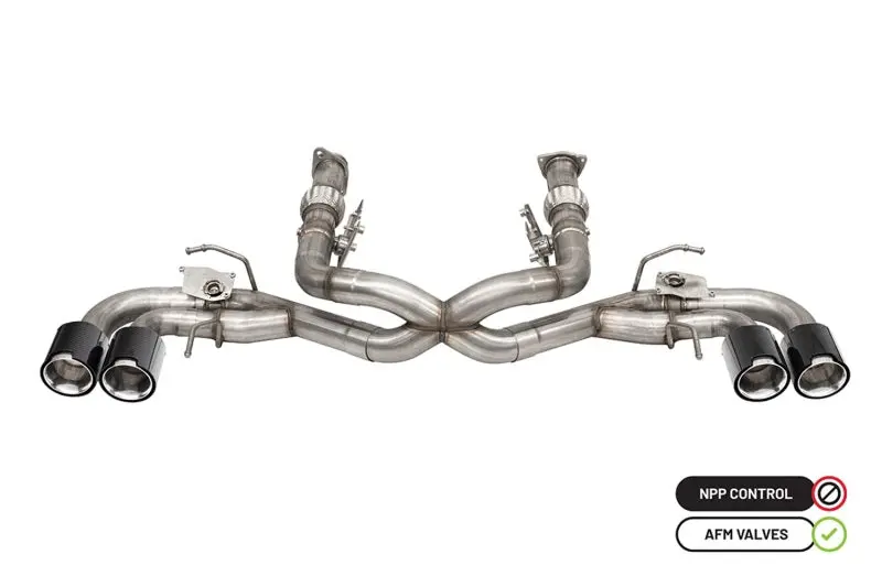 Corsa 2020-2025 Chevrolet Corvette C8 Rwd 3In Delete 4 Valve Cat-Back W/Npp W/4.5In Cf Polished Tips 1