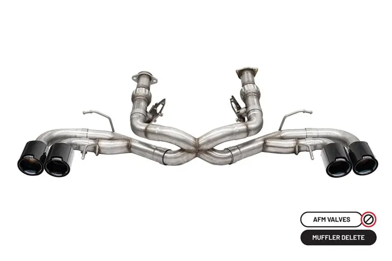 Corsa 2020-2025 Chevrolet Corvette C8 Rwd 3In Track Cat-Back Delete Exhaust W/4.5In Cf Black Pvdtips 1