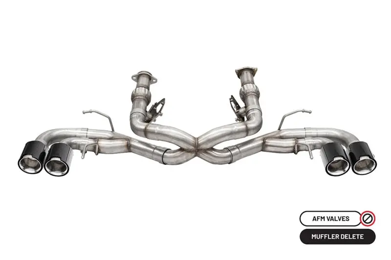 Corsa 2020-2025 Chevrolet Corvette C8 Rwd 3In Track Cat-Back Delete Exhaust W/4.5In Cf Polished Tips 1