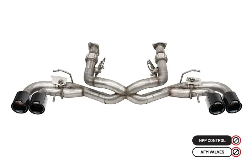 Corsa 2020-2025 Chevrolet Corvette C8 Rwd 3In Valved Cat-Back Delete W/ Npp W/4.5In Cf Black Pvdtips 1