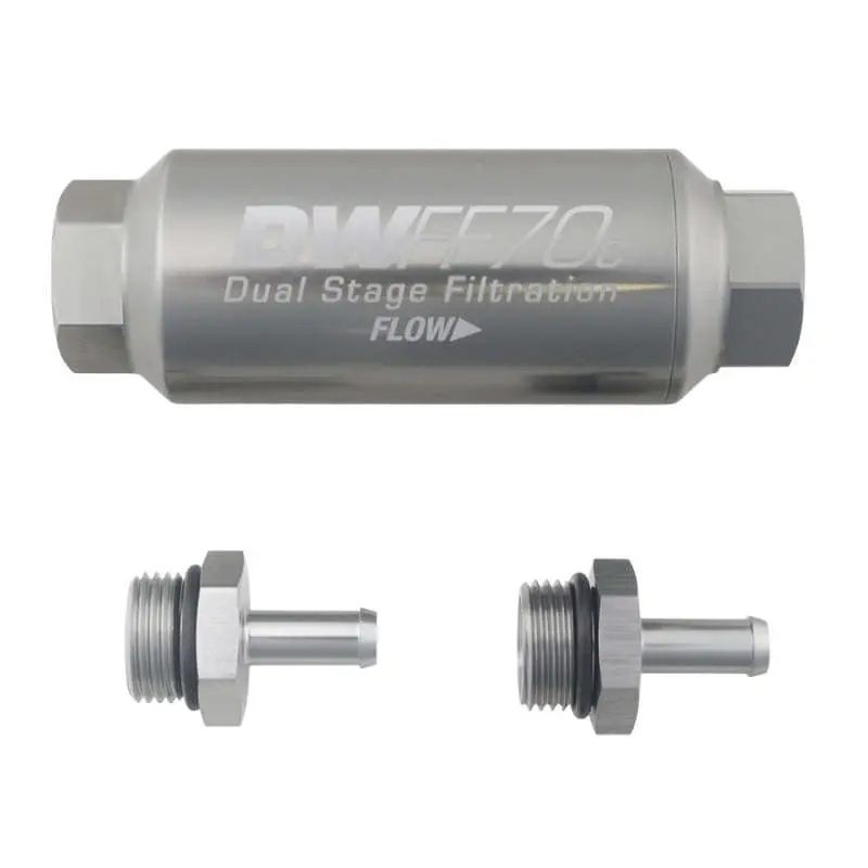 Deatschwerks 5/16In 10 Micron 70Mm Compact In-Line Fuel Filter Kit 1