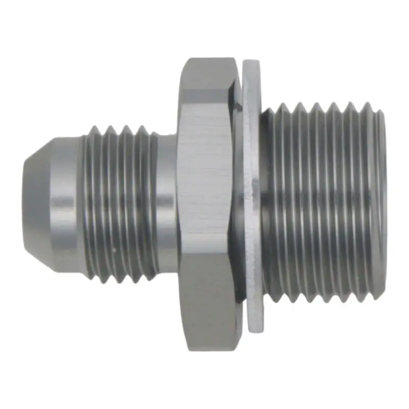 Deatschwerks 6An Male Flare To M18 X 1.5 Male Metric Adapter (Incl Crush Washer) - Titanium 1