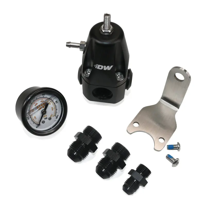 Deatschwerks Dwr1000 Afpr + Pressure Gauge + 8An & 6An Fittings - Anodized Black 1