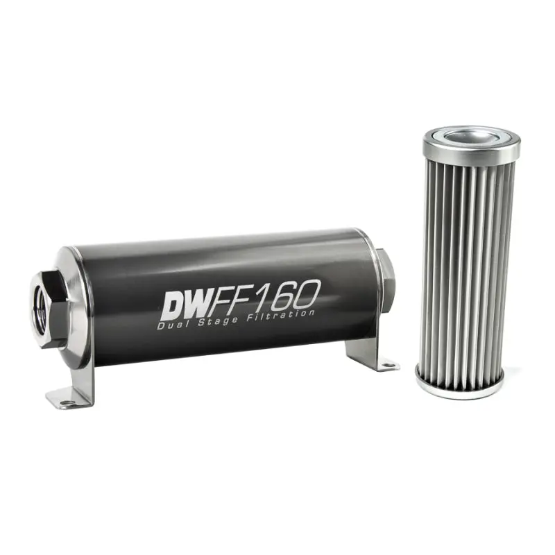 Deatschwerks Stainless Steel 5 Micron Universal Inline Fuel Filter Housing Kit (160Mm) 1