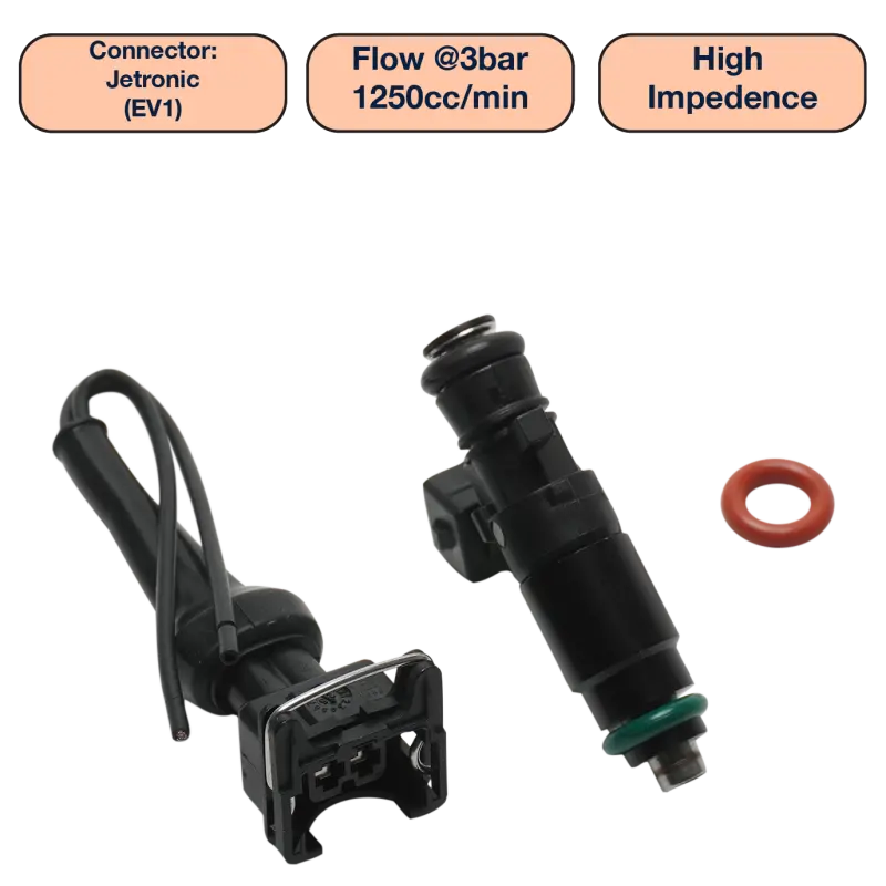 Deatschwerks Universal 1250Cc Single Fuel Injector / 48Mm Length / 14Mm O-Ring Seals 1