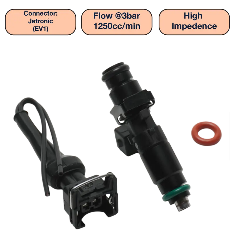 Deatschwerks Universal 1250Cc Single Fuel Injector / 60Mm Length / 14Mm O-Ring Seals 1