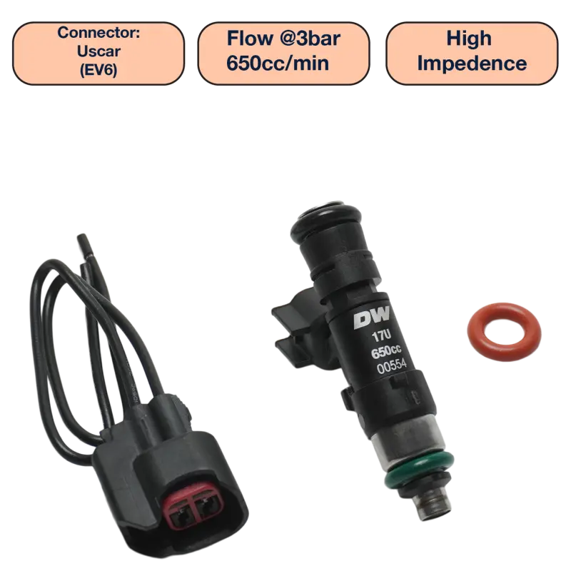 Deatschwerks Universal 650Cc Single Fuel Injector / 48Mm Length / 14Mm O-Ring Seals 1