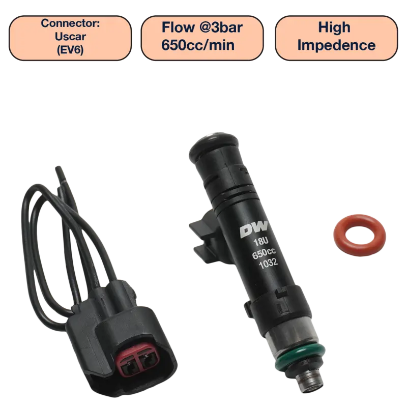 Deatschwerks Universal 650Cc Single Fuel Injector / 60Mm Length / 14Mm O-Ring Seals 1