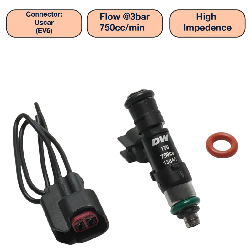 Deatschwerks Universal 750Cc Single Fuel Injector / 48Mm Length / 14Mm O-Ring Seals 1