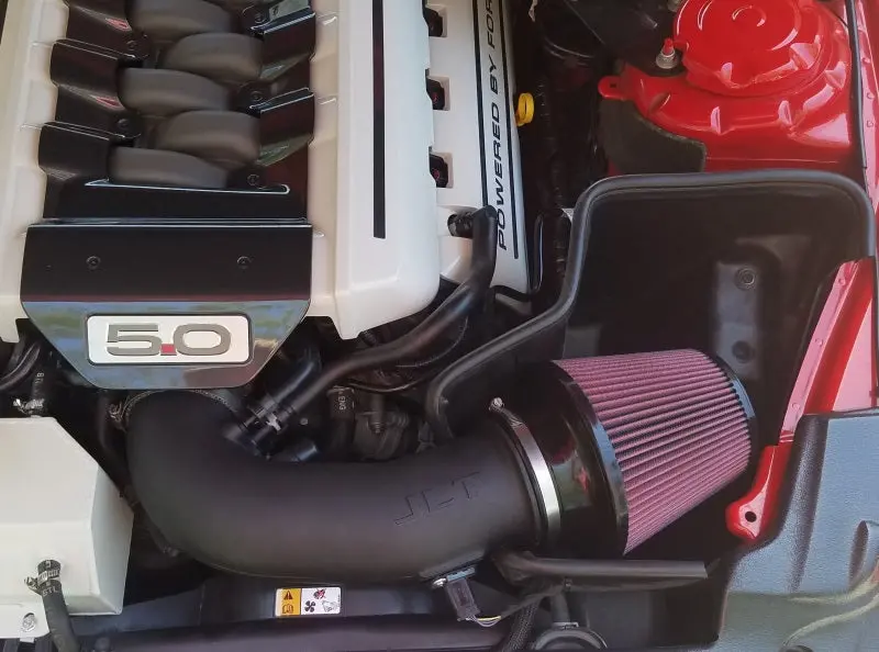 Jlt 15-17 Ford Mustang Gt Black Textured Cold Air Intake Kit W/Red Filter - Tune Req 1