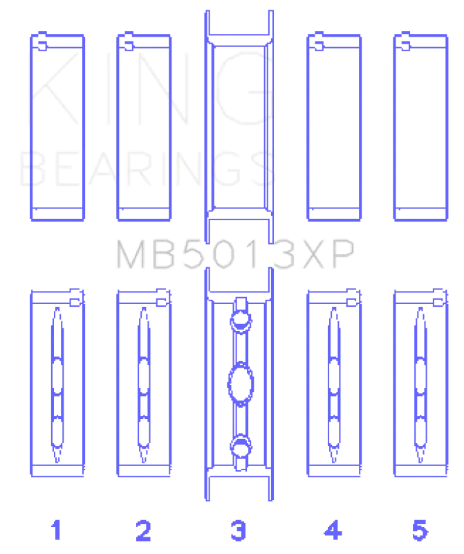 King Engine Bearings Chevy Ls1 / Ls6 / Ls3 (Size 001) Performance Main Bearing Set 1