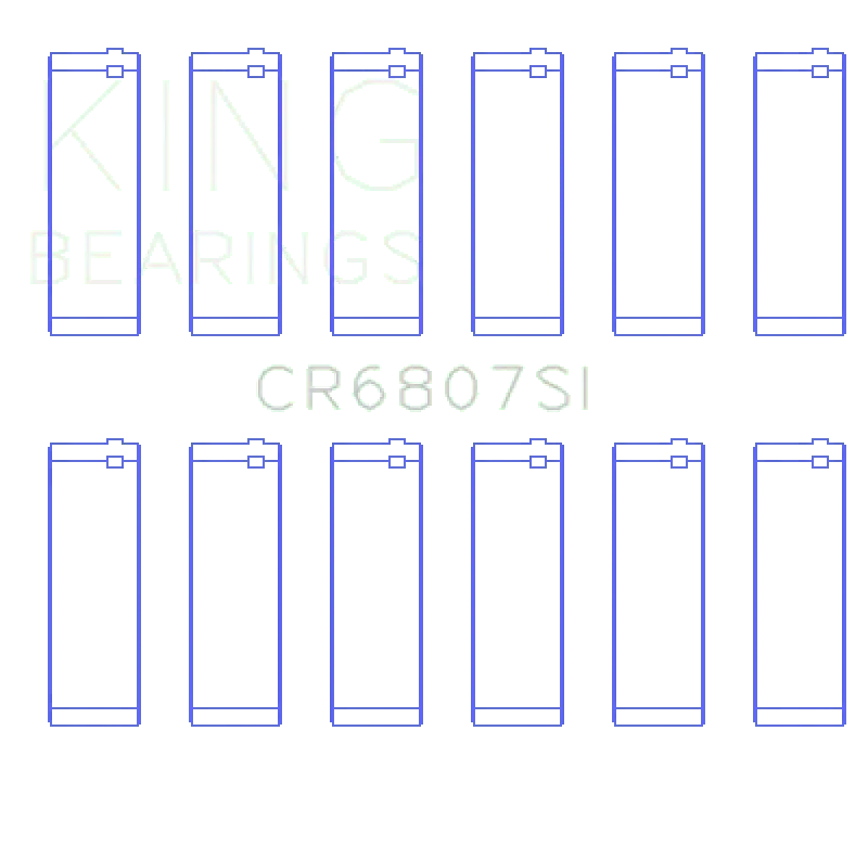King Engine Bearings Ford V6 Triton/Ohv (Od+.002In) (Size +0.75Mm) Connecting Rod Bearing Set 2