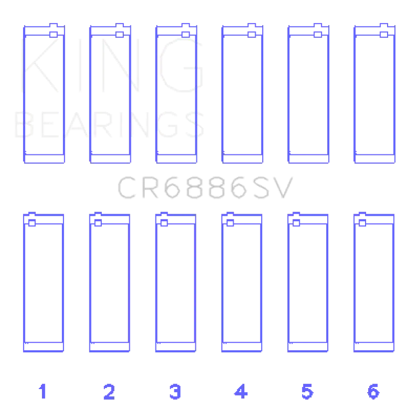 King Engine Bearings Mercedes Benz M 276 De35 Sputter Replacement (Size +0.50Mm) Conrod Bearing Set 1