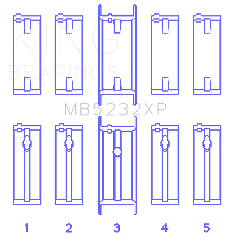 King Engine Bearings Nissan Ca16det/Ca18det/Ca20et (Size +0.50Mm) Main Bearing Set 1