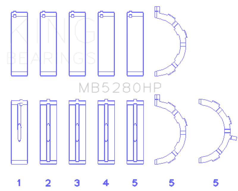 King Ford Prod. V8 4.6L/5.4L Will Not Fit Gt500 (Size Stdx) Performance Main Bearing Set 1