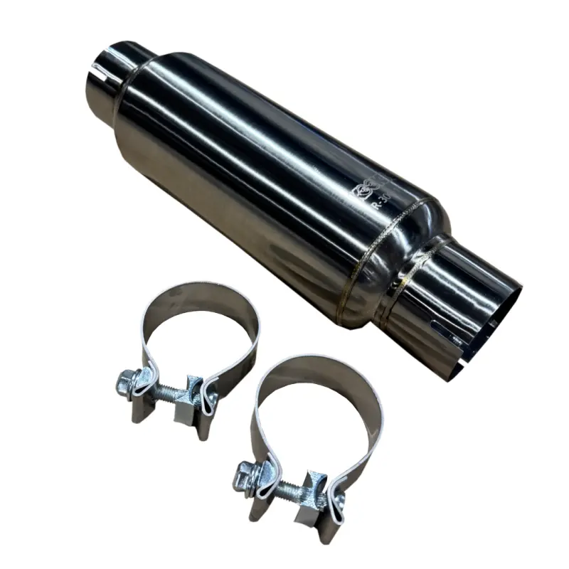 Kooks 3In Round Clamp In Muffler 10In Long Body Polished Stainless Steel 1