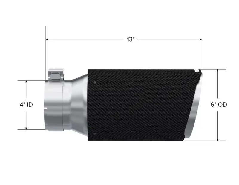 Mbrp Universal Carbon Fiber Tip 6In Od/4In Inlet/12In L - Angle Cut Tip 2
