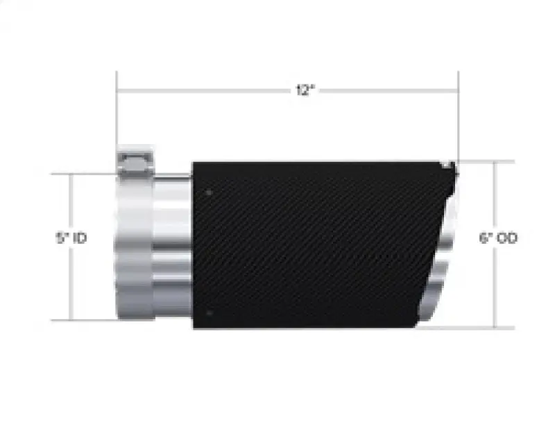 Mbrp Universal Carbon Fiber Tip 6In Od/5In Inlet/12In L - Angle Cut Tip 2