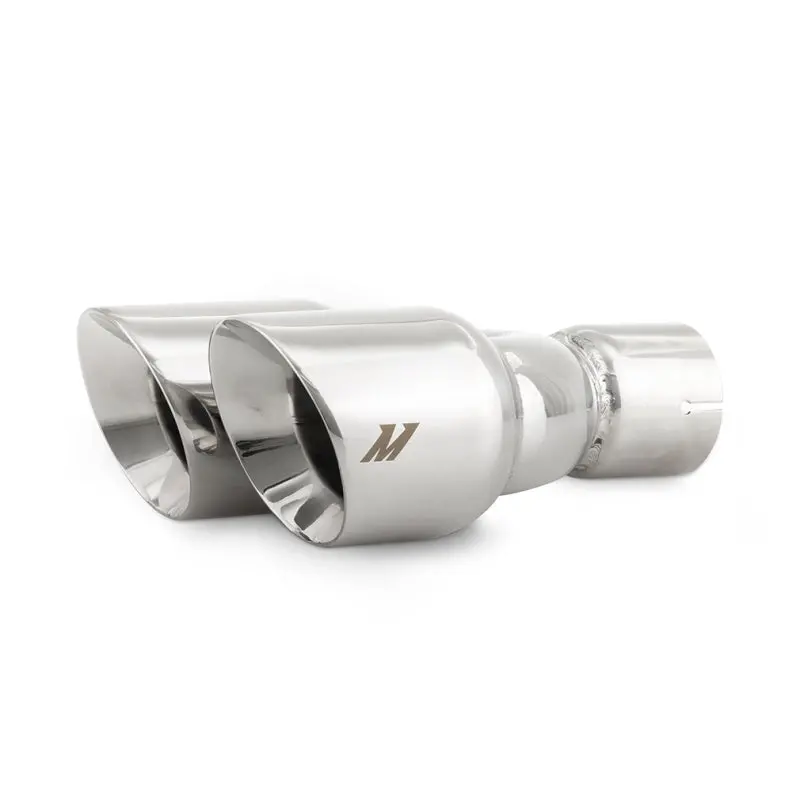 Mishimoto Dual Offset Tips 2.5In Inlet 3In Outlet Slash Cut - Polished 1
