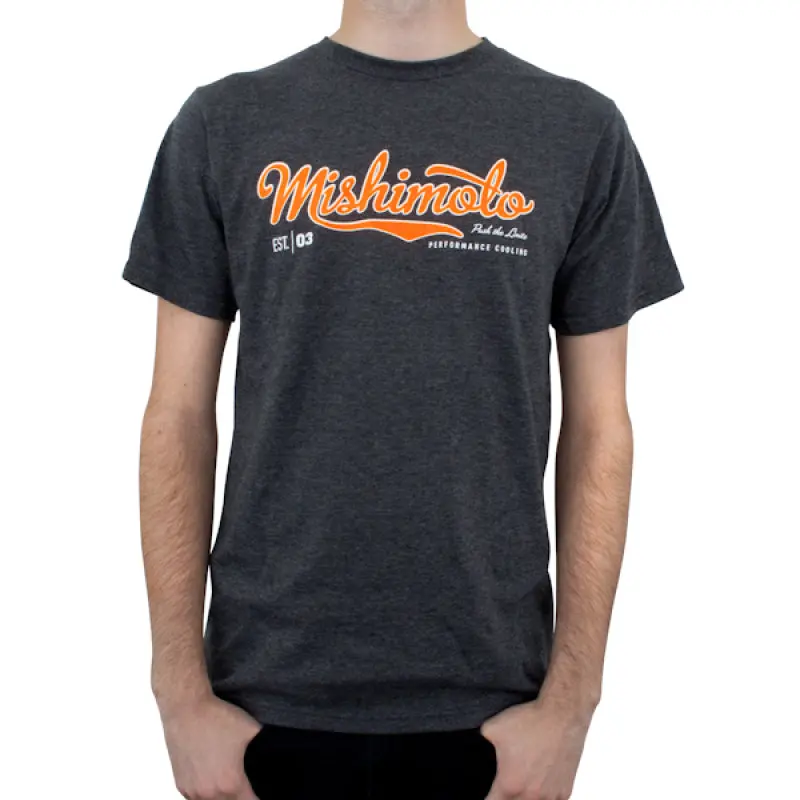 Mishimoto Mens Athletic Script Gray T-Shirt - Small 1