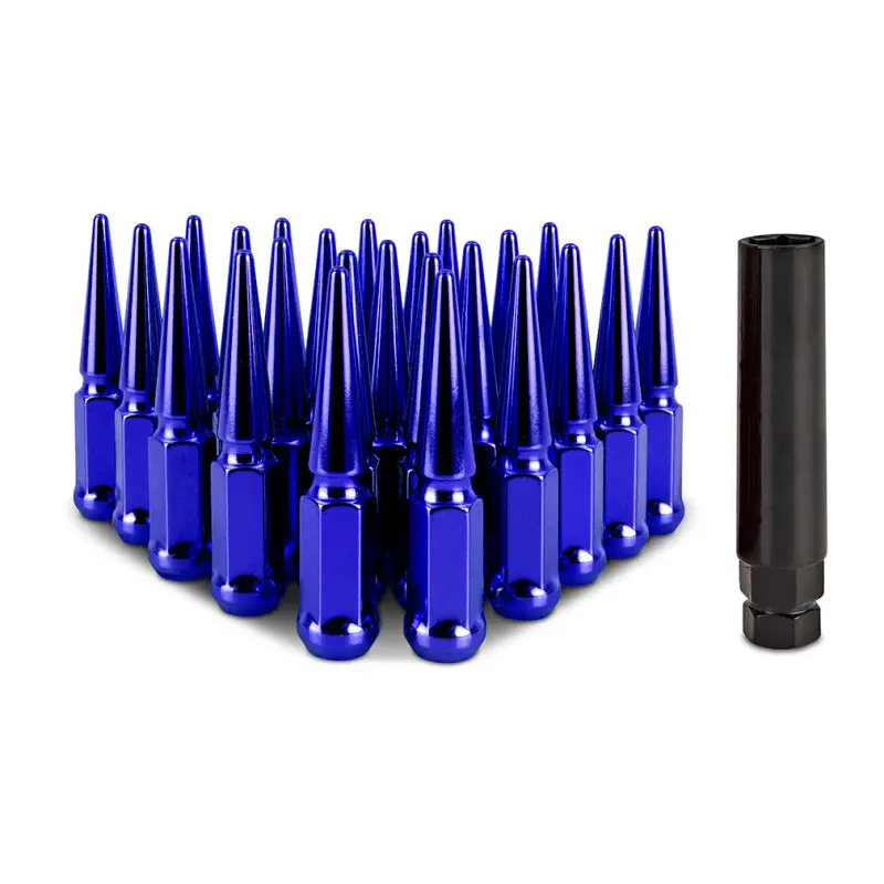 Mishimoto Mishimoto Steel Spiked Lug Nuts M12 X 1.5 24Pc Set Blue 1