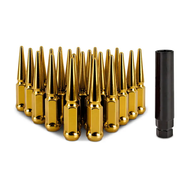 Mishimoto Mishimoto Steel Spiked Lug Nuts M12 X 1.5 24Pc Set Gold 1