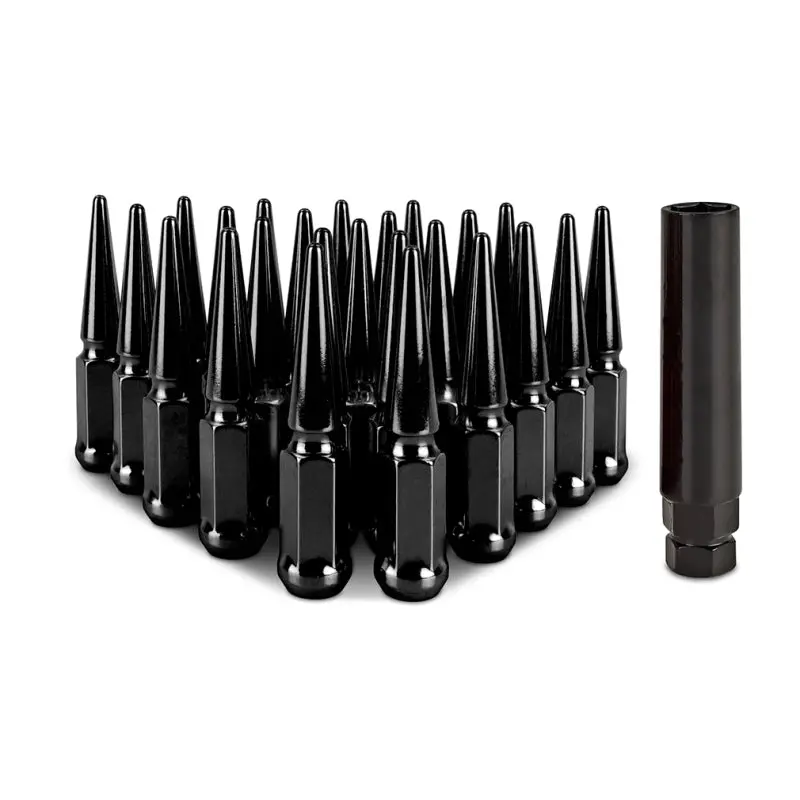 Mishimoto Mishimoto Steel Spiked Lug Nuts M14 X 1.5 24Pc Set Black 1