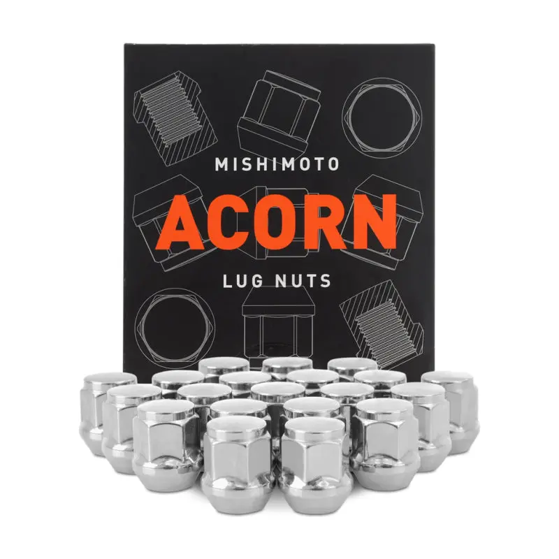 Mishimoto Steel Acorn Lug Nuts M12 X 1.5 - 20Pc Set - Chrome 1