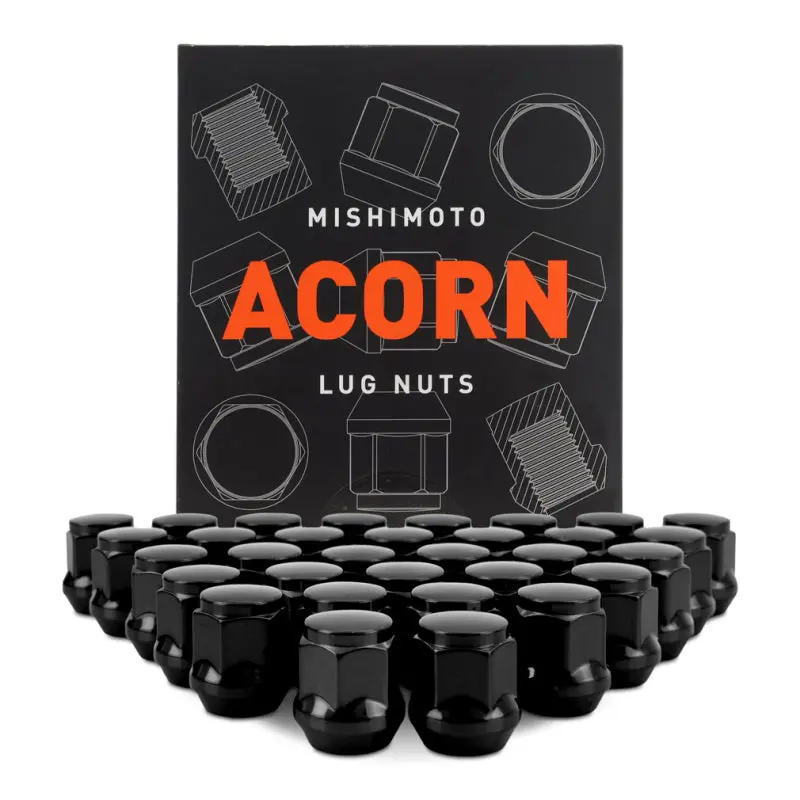 Mishimoto Steel Acorn Lug Nuts M14 X 1.5 - 32Pc Set - Black 1