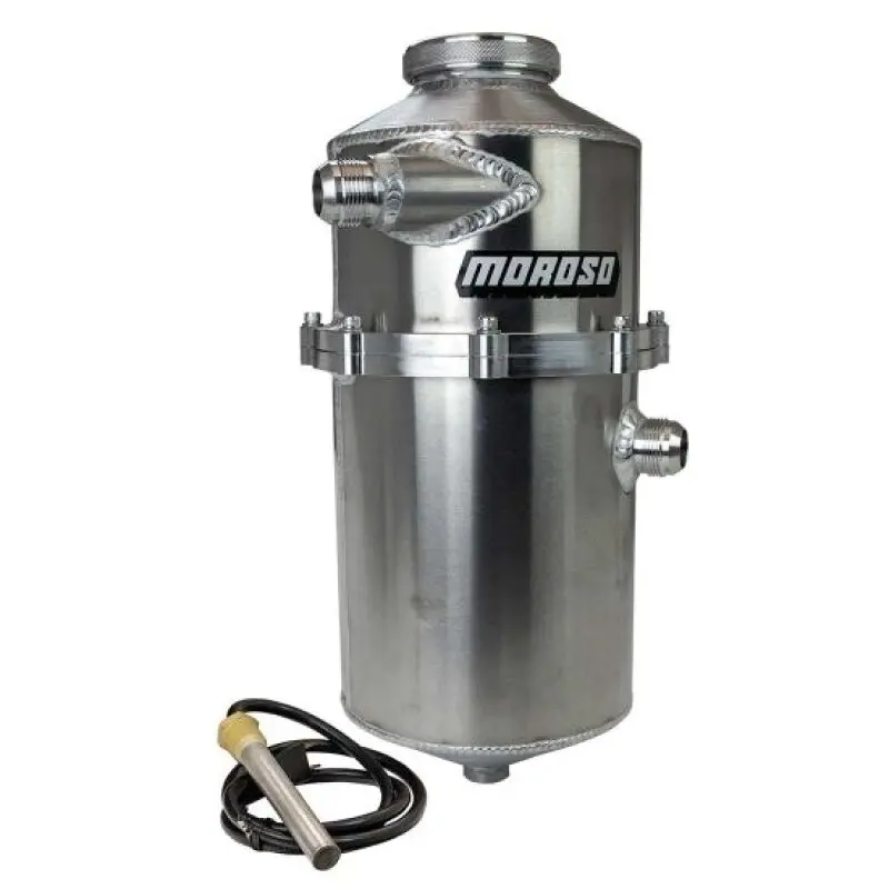 Moroso 2 Pc 60/40 Split 16.5In Tall 7In Dia 7.5Qt Single Inlet Dry Sump Tank W/16An Male Fitting 1