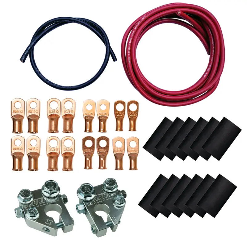Moroso Billet Terminals Black Shrinks Remote Battery Cable Kit W/Positive & Negative Wires 1