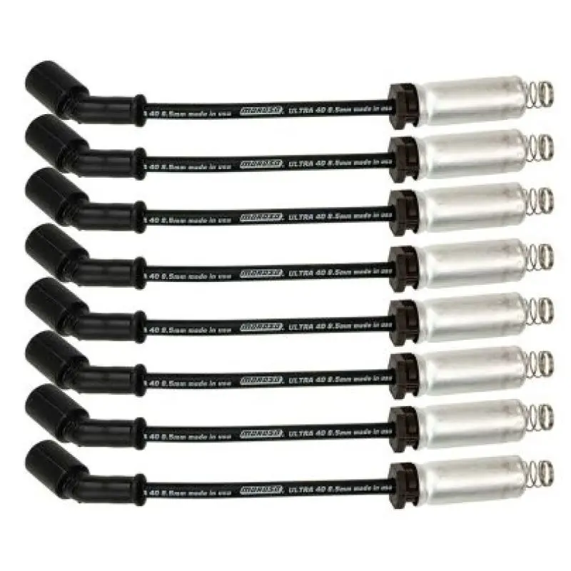 Moroso Gm Ls/Lt 8.5Mm Ultra 40 9.75In Long Wire Set W/Alum Heatshield - Black 1