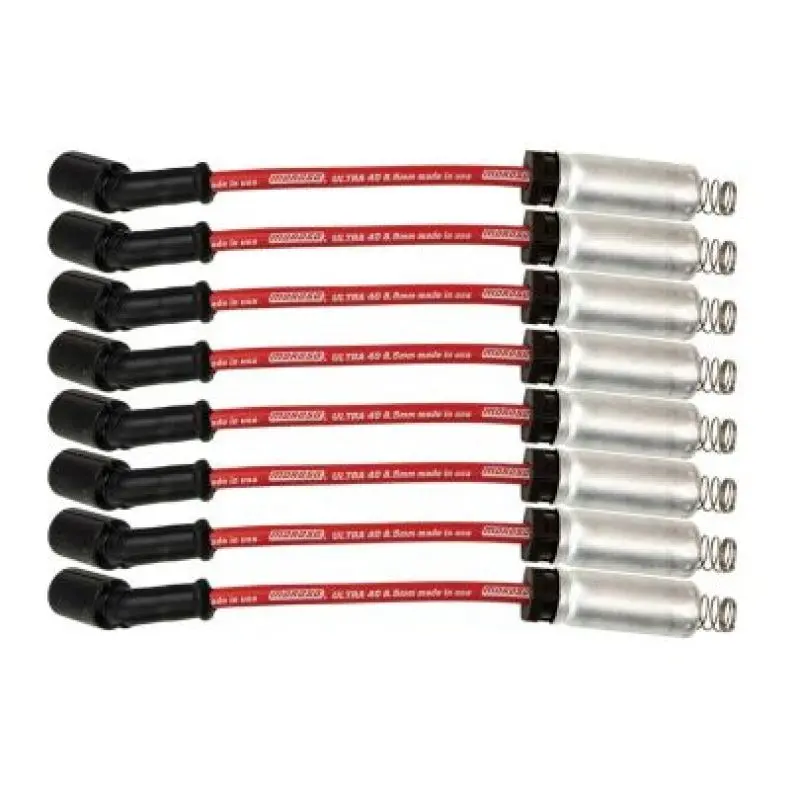 Moroso Gm Ls/Lt 8.5Mm Ultra 40 9.75In Long Wire Set W/Alum Heatshield - Red 1