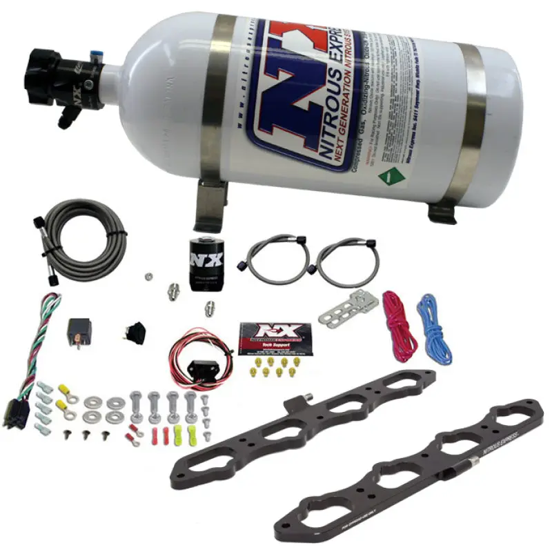 Nitrous Express 2018+ Ford 5.0L Coyote Dry Direct Port Plate System W/10Lb Bottle 1