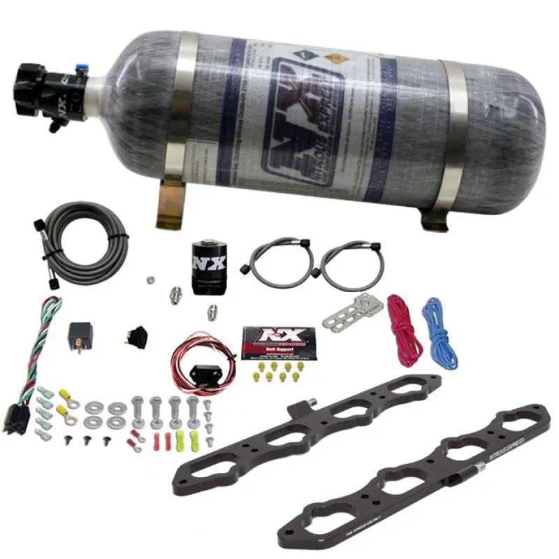 Nitrous Express 2018+ Ford 5.0L Coyote Dry Direct Port Plate System W/12Lb Bottle 1