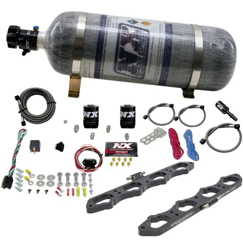 Nitrous Express 2018+ Ford 5.0L Coyote Wet Direct Port Plate System (W/12Lb Bottle) 1