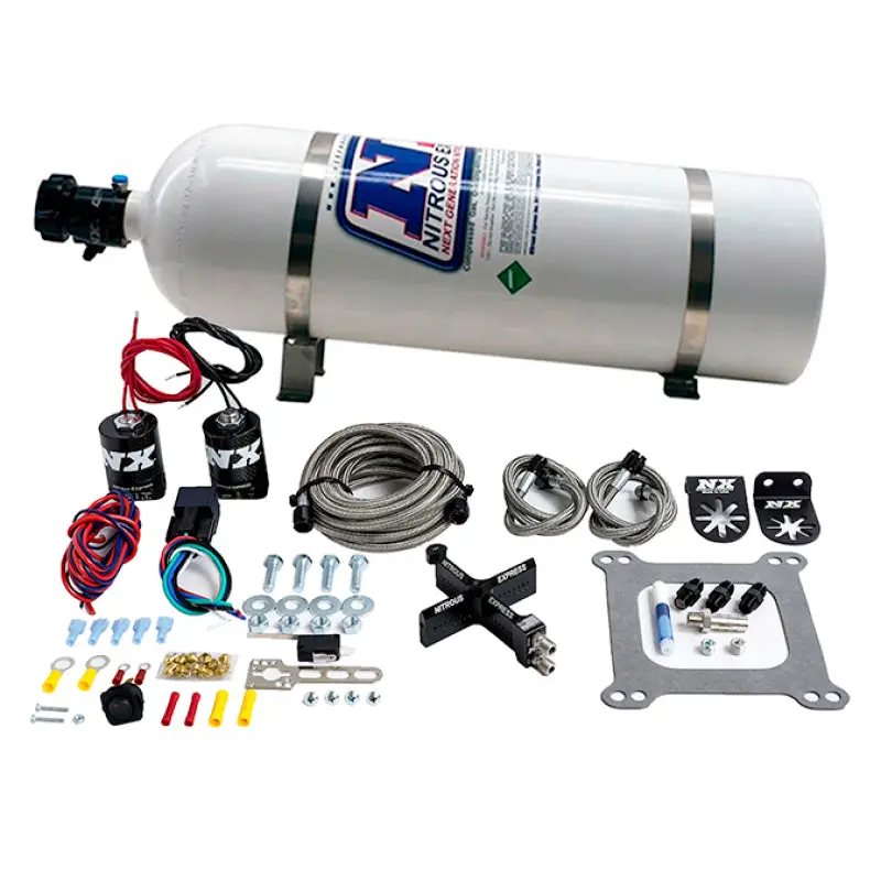 Nitrous Express 4150 Covert Crossbar Plate System Stage 6 50-300Hp (15Lb Bottle) 1